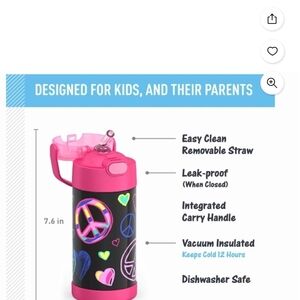 Colorful Kids' Insulated Water Bottle with Straw